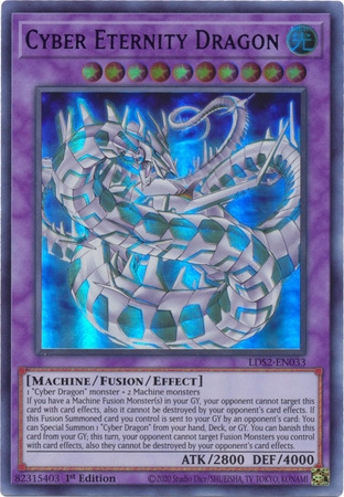 Cyber Eternity Dragon (Blue) - LDS2-EN033 - Ultra Rare 1st Edition