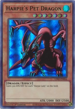 Harpie's Pet Dragon (Green) - LDS2-EN066 - Ultra Rare 1st Edition