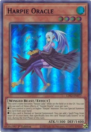 Harpie Oracle (Purple) - LDS2-EN077 - Ultra Rare 1st Edition