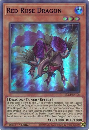 Red Rose Dragon (Purple) - LDS2-EN108 - Ultra Rare 1st Edition