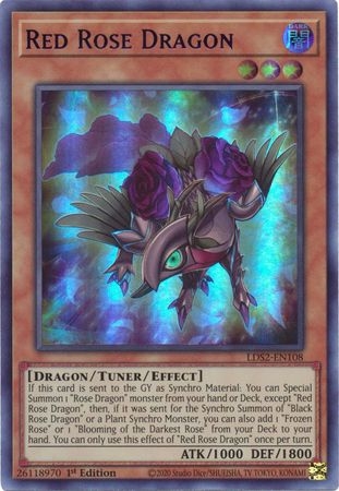 Red Rose Dragon (Blue) - LDS2-EN108 - Ultra Rare 1st Edition