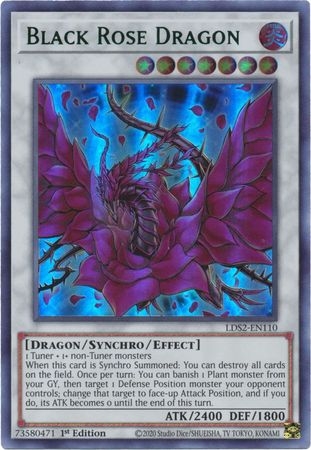 Black Rose Dragon (Green) - LDS2-EN110 - Ultra Rare 1st Edition