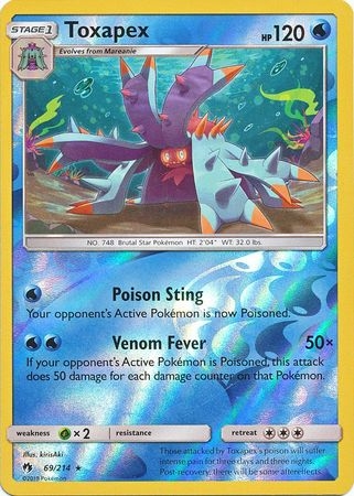 Toxapex - 69/214 - Rare Reverse Holo
