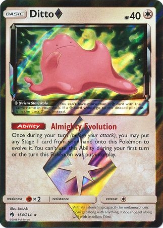 Ditto Prism Star - 154/214 - Holo Rare