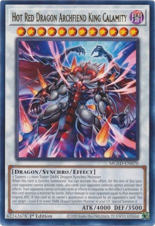 Hot Red Dragon Archfiend King Calamity - MGED-EN070 - Rare 1st Edition