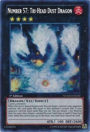 Number 57: Tri-Head Dust Dragon - NUMH-EN030 - Secret Rare 1st Edition