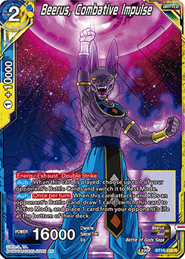 Beerus, Combative Impulse - BT16-128 - Rare Foil