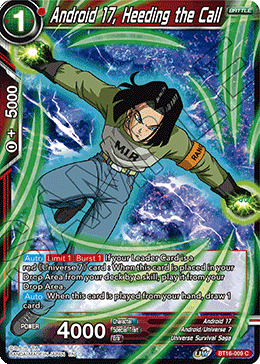Android 17, Heeding the Call - BT16-009 - Common Foil