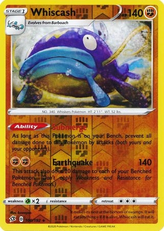 Whiscash - 100/192 - Rare Reverse Holo