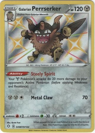Galarian Perrserker - SV87/SV122 - Shiny Rare