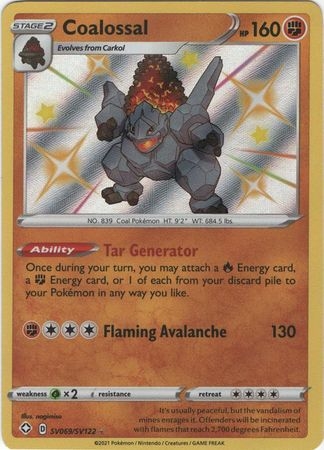 Coalossal - SV69/SV122 - Shiny Rare