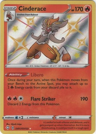 Cinderace - SV17/SV122 - Shiny Rare