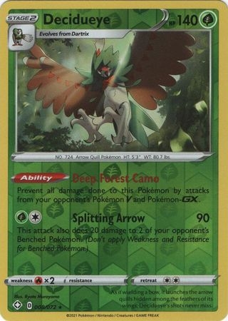 Decidueye - 8/72 - Holo Rare Reverse Holo
