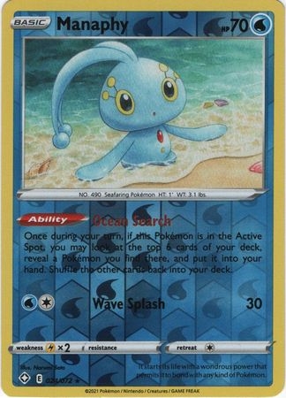 Manaphy - 24/72 - Rare Reverse Holo