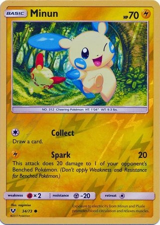 Minun - 34/73 - Common Reverse Holo
