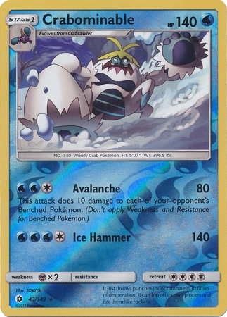Crabominable - 43/149 - Rare Reverse Holo