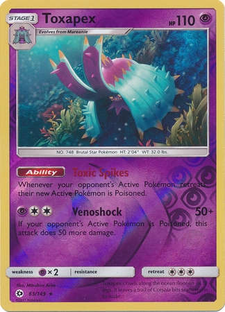 Toxapex - 63/149 - Rare Reverse Holo
