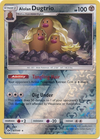 Alolan Dugtrio - 87/149 - Rare Reverse Holo