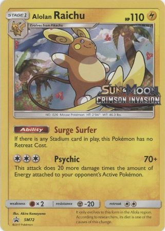 Alolan Raichu - SM72 - Pre-Release Promo