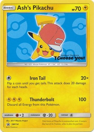 Ash's Pikachu - SM114 - Non-Holo Promo