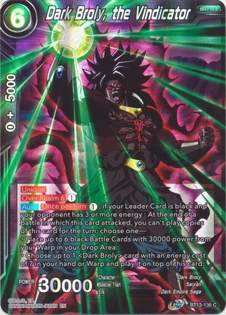 Dark Broly, the Vindicator - BT13-136 - Common Foil