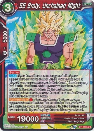 SS Broly, Unchained Might - BT13-025 - Uncommon