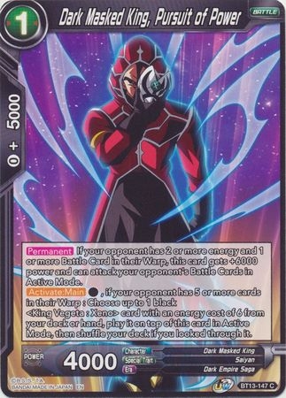 Dark Masked King, Pursuit of Power - BT13-147 - Common