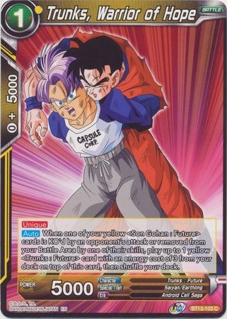 Trunks, Warrior of Hope - BT13-103 - Common