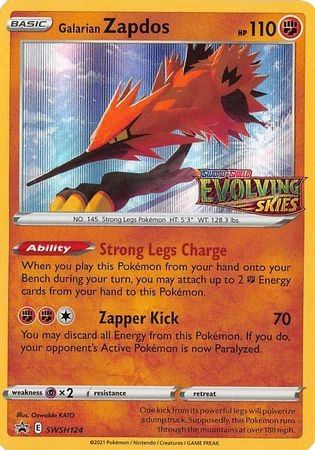 Galarian Zapdos - SWSH124 - Prerelease Promo