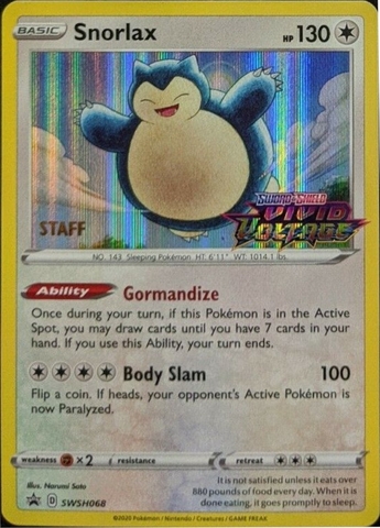 Snorlax - SWSH068 - (Staff) Prerelease Promo