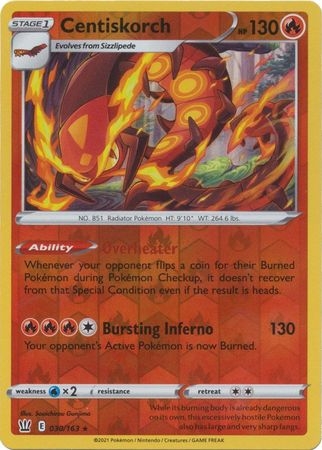 Centiskorch - 30/163 - Rare Reverse Holo