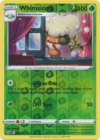 Whimsicott - 006/202 - Rare Reverse Holo