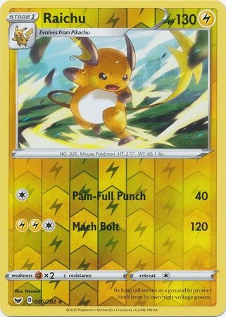 Raichu - 066/202 - Rare Reverse Holo