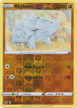 Rhyhorn - 096/202 - Common Reverse Holo