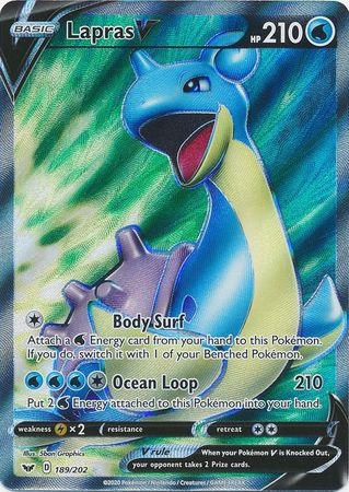 Lapras V - 189/202 - Full Art Ultra Rare