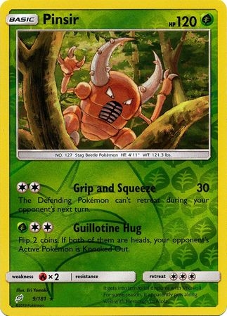 Pinsir - 9/181 - Rare Reverse Holo