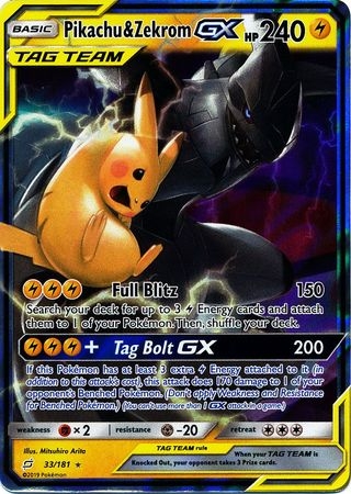 Pikachu & Zekrom GX - 33/181 - Ultra Rare