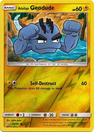 Alolan Geodude - 34/181 - Common Reverse Holo