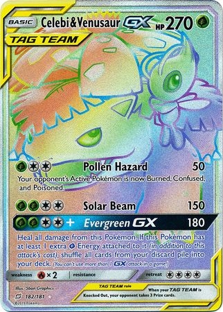 Celebi & Venusaur GX - 182/181 - Hyper Rare