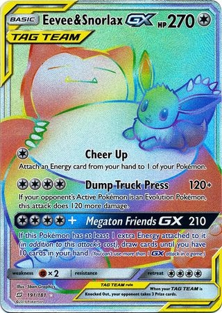 Eevee & Snorlax GX - 191/181 - Hyper Rare