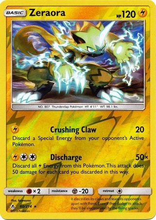 Zeraora - 60/214 - Holo Rare Reverse Holo