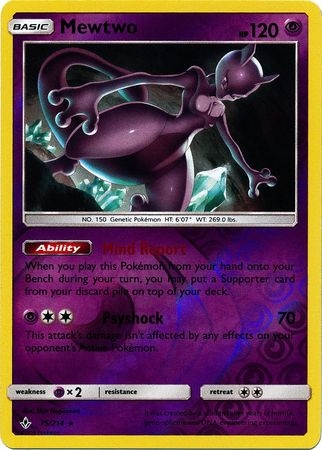 Mewtwo - 75/214 - Rare Reverse Holo