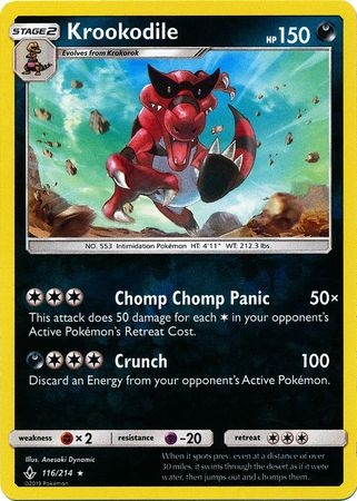 Krookodile - 116/214 - Rare Reverse Holo