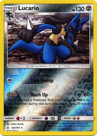 Lucario - 126/214 - Holo Rare Reverse Holo