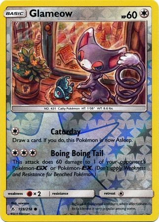 Glameow - 159/214 - Common Reverse Holo