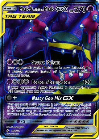 Muk & Alolan Muk GX - 196/214 - Full Art Ultra Rare