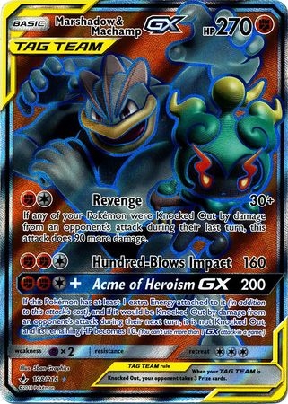 Marshadow & Machamp GX - 198/214 - Full Art Ultra Rare