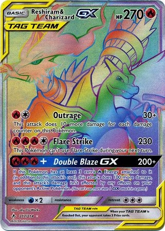 Reshiram & Charizard GX - 217/214 - Hyper Rare