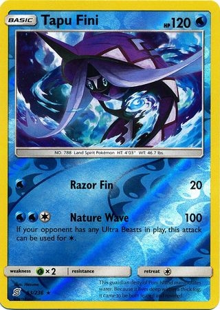 Tapu Fini - 53/236 - Rare Reverse Holo