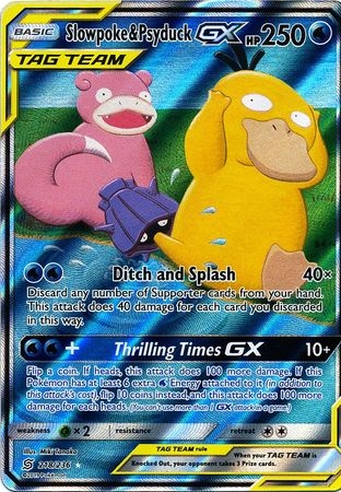 Slowpoke & Psyduck GX - 218/236 - Alternate Art Ultra Rare